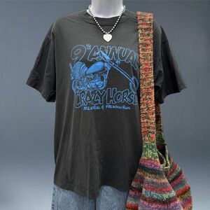Vintage 90s Biker Rally Tee Crazy Horse Memorial Freedom Run USA L